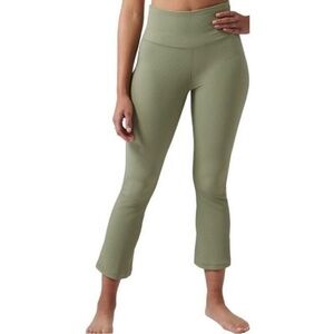 Athleta Elation Rib Crop Flare Leggings Sage Green XL Yoga Pants